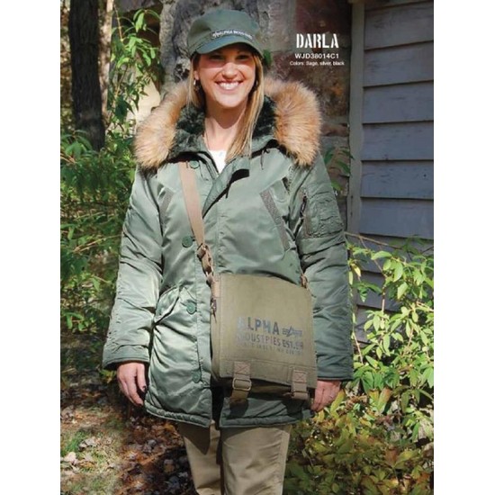 Зимняя женская куртка аляска  Alpha Industries Darla Parka WJD38014C1 (Sage Green)