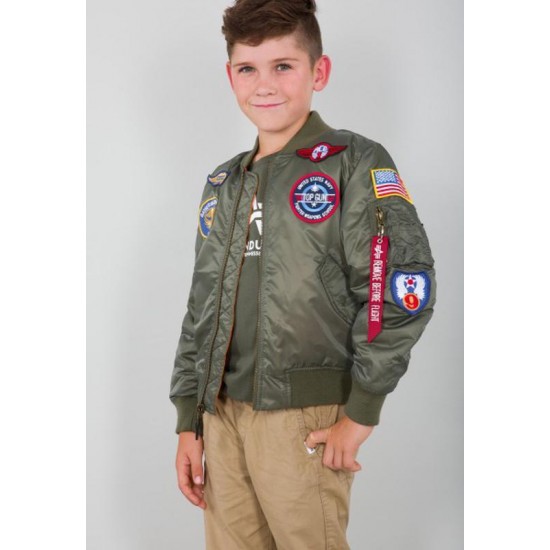 Детская летная куртка Alpha Industries MA-1 Jacket with Patches YJM21001C1 (Sage Green)