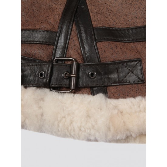 Оригінальна шкіряна куртка пілот B-3 Sherpa Alpha Industries MLB21002A1 (Brown)