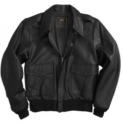 Шкіряна льотна куртка Alpha Industries A-2 Goatskin Leather Jacket MLA21019P1 (Black) Шкіряна льотна куртка Alpha Industries A-2 Goatskin Leather Jacket MLA21019P1 (Black)