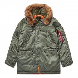 Зимова куртка аляска Alpha Industries Slim Fit N-3B Parka MJN31210C1 (Sage/Orange) Зимова куртка аляска Alpha Industries Slim Fit N-3B Parka MJN31210C1 (Sage/Orange)