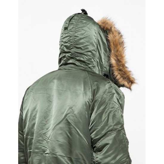 Зимова куртка аляска Alpha Industries Slim Fit N-3B Parka MJN31210C1 (Sage/Orange)