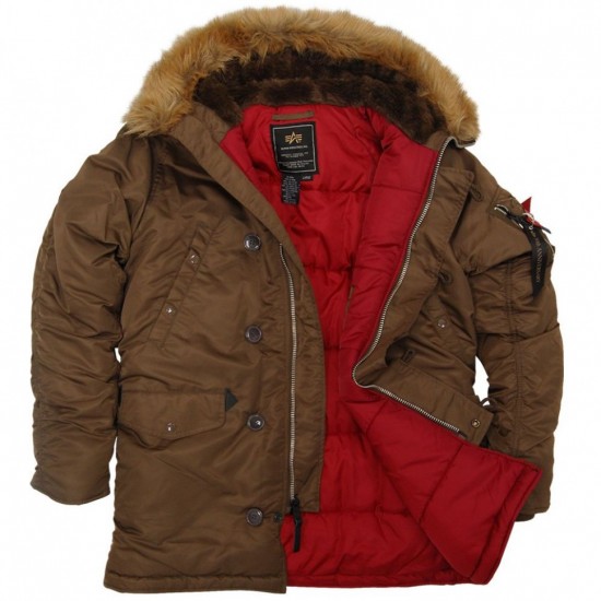 Зимова куртка аляска Alpha Industries Slim Fit N-3B Parka MJN31210C1 (Brown/Red)