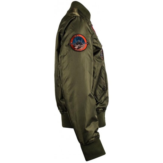 Оригінальний бомбер Top Gun MA-1 Nylon Bomber Jacket with Patches TGJ1540P (Olive)