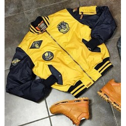 Оригинальный бомбер Top Gun MA-1 Color Block Bomber Jacket TGJ1649 (Yellow/Navy) Оригинальный бомбер Top Gun MA-1 Color Block Bomber Jacket TGJ1649 (Yellow/Navy)