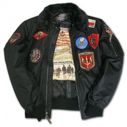 Бомбер Top Gun Official B-15 Flight Bomber Jacket with Patches (чорний) Бомбер Top Gun Official B-15 Flight Bomber Jacket with Patches (чорний)