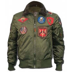 Бомбер Top Gun Official B-15 men's Flight Bomber Jacket With Patches TGJ1542P (Olive) Бомбер Top Gun Official B-15 men's Flight Bomber Jacket With Patches TGJ1542P (Olive)