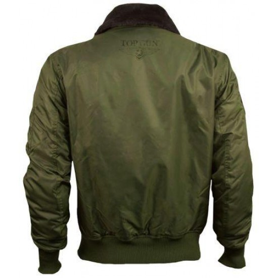 Бомбер Top Gun Official B-15 men's Flight Bomber Jacket With Patches TGJ1542P (Olive)