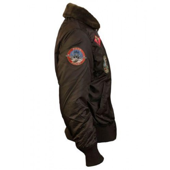 Бомбер Top Gun Official B-15 Men's Flight Bomber Jacket With Patches TGJ1542P (Brown)