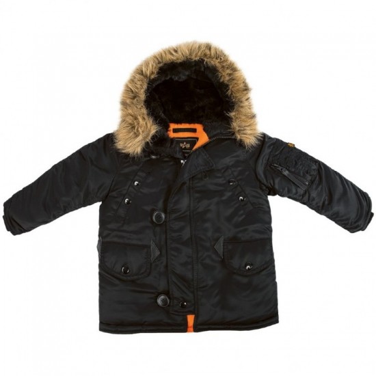 Детская куртка аляска Alpha Industries Youth N-3B Parka YJN44500C1 (Black)