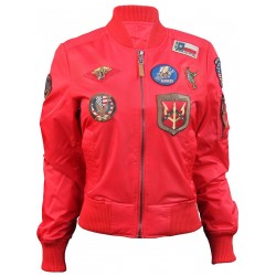 Оригинальный женский бомбер Miss Top Gun MA-1 jacket with patches TGJ1573P-S (Red) Оригинальный женский бомбер Miss Top Gun MA-1 jacket with patches TGJ1573P-S (Red)