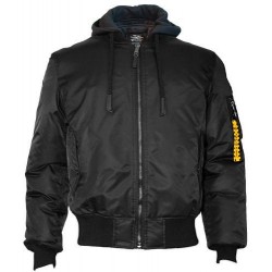 Американський бомбер з капюшоном Top Gun MA-1 Nylon Bomber jacket with hoodie TGJ1735 (Black) Американський бомбер з капюшоном Top Gun MA-1 Nylon Bomber jacket with hoodie TGJ1735 (Black)
