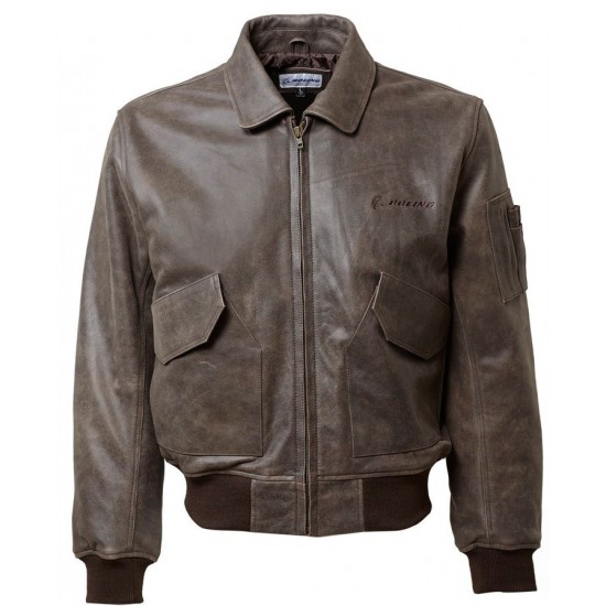 Оригинальная кожаная куртка Boeing CWU 45/P Leather Bomber Jacket 1120120100400001 (Brown)