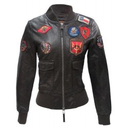 Жіночий бомбер Top Gun women's Vegan Leather Bomber Jacket TGJ1680 (Brown) Жіночий бомбер Top Gun women's Vegan Leather Bomber Jacket TGJ1680 (Brown)