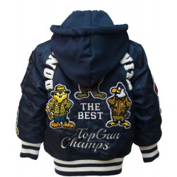 Дитяча льотна куртка Top Gun kid's MA-1 Champs Bomber with hoodie TGK1737 (Navy) Дитяча льотна куртка Top Gun kid's MA-1 Champs Bomber with hoodie TGK1737 (Navy)