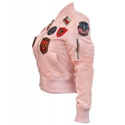 Оригинальный женский бомбер Miss Top Gun MA-1 jacket with patches TGJ1573P-S (Pink) Оригинальный женский бомбер Miss Top Gun MA-1 jacket with patches TGJ1573P-S (Pink)