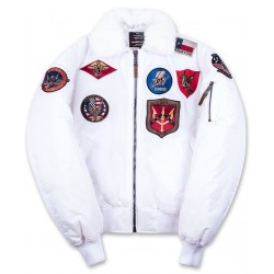 Бомбер Top Gun Official B-15 men's Flight Bomber Jacket With Patches TGJ1542P (White) Бомбер Top Gun Official B-15 men's Flight Bomber Jacket With Patches TGJ1542P (White)