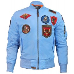 Чоловіча вітровка Top Gun MA-1 Lightweight Nylon Bomber Jacket With Patches TGJ1540P-S (Light Blue) Чоловіча вітровка Top Gun MA-1 Lightweight Nylon Bomber Jacket With Patches TGJ1540P-S (Light Blue)