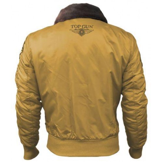 Бомбер Top Gun Official B-15 men's Flight Bomber Jacket With Patches TGJ1542P (Wheat)