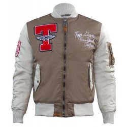 Бомбер Top Gun Stadium Varsity Jacket TGJ1636 (Brown) Бомбер Top Gun Stadium Varsity Jacket TGJ1636 (Brown)