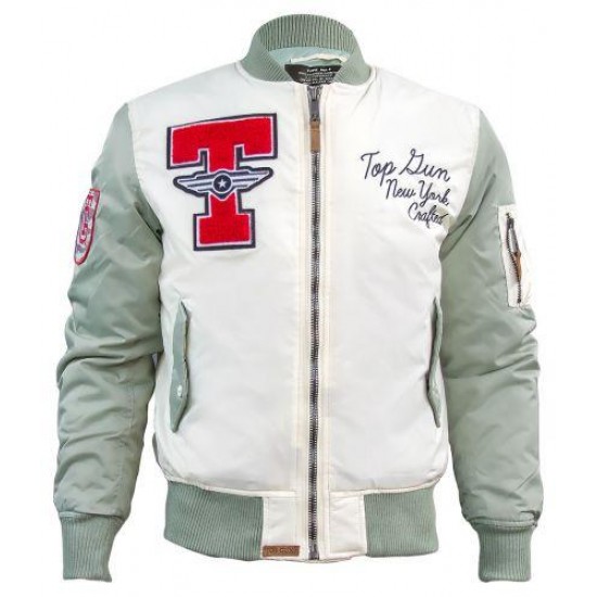 Бомбер Top Gun Stadium Varsity Jacket TGJ1636 (Cream)
