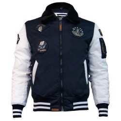 Бомбер Top Gun MA-1 Color Block Bomber Jacket With Fur & Patches TGJ1649P (Navy/White) Бомбер Top Gun MA-1 Color Block Bomber Jacket With Fur & Patches TGJ1649P (Navy/White)