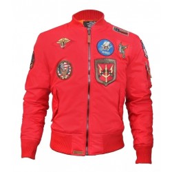Бомбер Top Gun MA-1 Nylon Bomber Jacket with Patches TGJ1540P (Red) Бомбер Top Gun MA-1 Nylon Bomber Jacket with Patches TGJ1540P (Red)