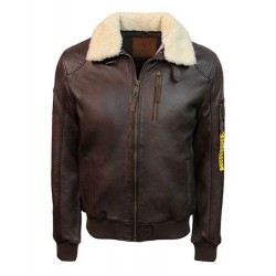 Оригинальная кожаная куртка Top Gun Men's Bomber With Removable Fur TG1911 (Brown) Оригинальная кожаная куртка Top Gun Men's Bomber With Removable Fur TG1911 (Brown)