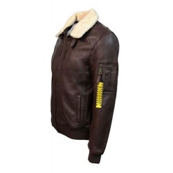Оригинальная кожаная куртка Top Gun Men's Bomber With Removable Fur TG1911 (Brown) Оригинальная кожаная куртка Top Gun Men's Bomber With Removable Fur TG1911 (Brown)