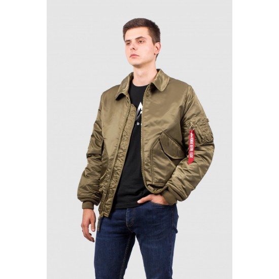 Оригінальний бомбер Alpha Industries CWU 45 / P Slim Fit Bomber Jacket (Vintage Olive)