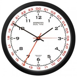 Wall clock DUAL TIME 12/24 WHITE Wall clock DUAL TIME 12/24 WHITE