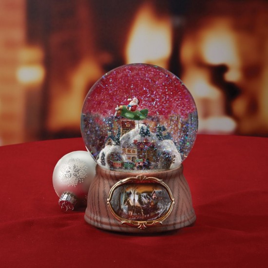 Снежный шар Musical Snow Globe with Flying Santa