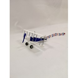 Літак-біплан синьо-білий Happy New Year