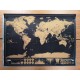 Карта світу WEROUTE 2 Golden Travel Black 42x30cm