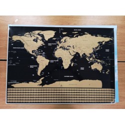 Карта мира винтажная WEROUTE 1 Golden Travel Black 59x82cm Карта мира винтажная WEROUTE 1 Golden Travel Black 59x82cm