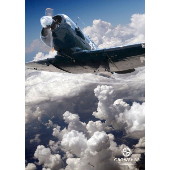Постер Самолет в облаках А1 вертикальный