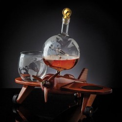 Мини-бар подарочный Airplane Decanter с графином и двумя бокалами Мини-бар подарочный Airplane Decanter с графином и двумя бокалами