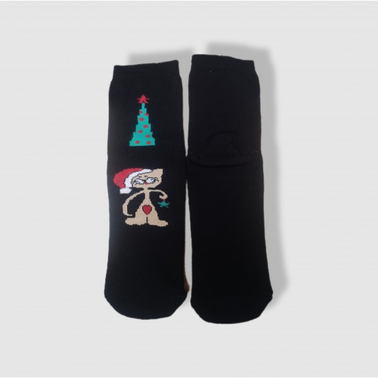 Шкарпетки авіаційні Новорічні з котом чоловічі