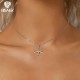 Серебряная подвеска с кулоном "Самолет" и блестящим цирконом