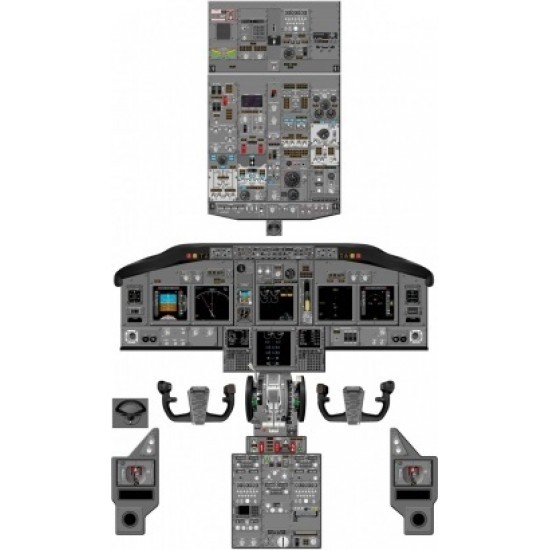 Кабина Boeing 737NG cockpit poster
