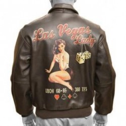 Куртка авиационная Las Vegas Lady Good Luck Pin-Up A-2 Leather Jacket мужская Куртка авиационная Las Vegas Lady Good Luck Pin-Up A-2 Leather Jacket мужская