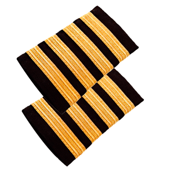 Pilot epaulets, 4 stripes (Gold)